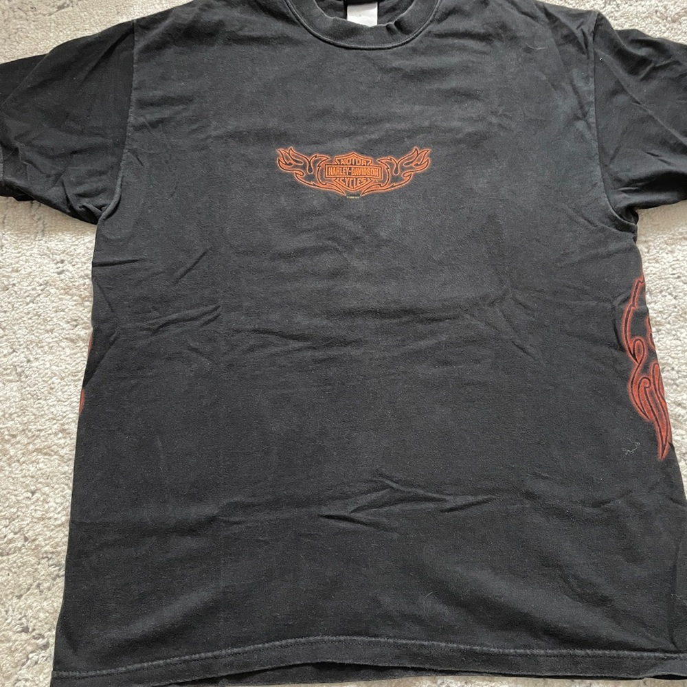 Vintage Harley-Davidson Black and Orange Short Sleeve Tee